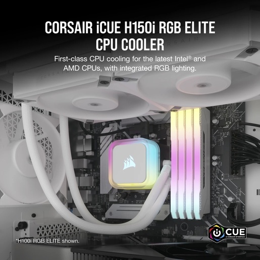 Vodeno hlađenje Corsair iCUE H150i ELITE RGB, 360mm radiator