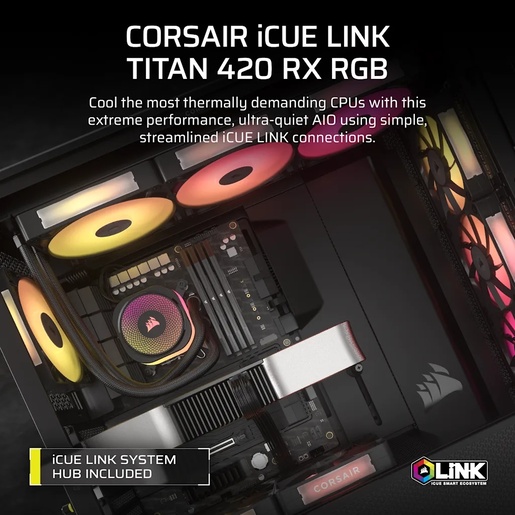 Vodeno hlađenje Corsair Titan 420 RX RGB, 420mm radiator