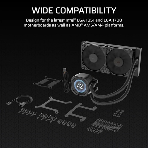 Vodeno hlađenje Corsair Nautilus 240 RS LCD, 240mm radiator