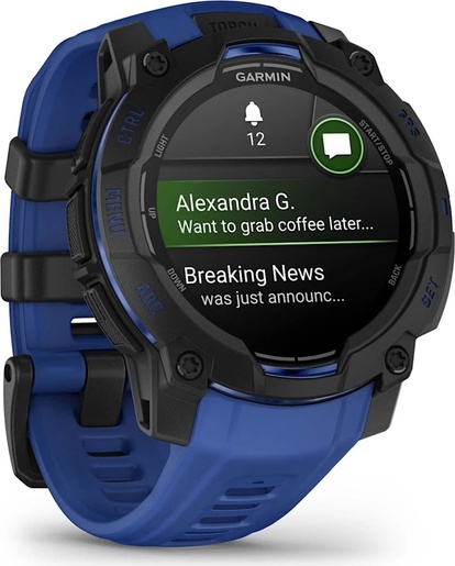 Garmin Instinct 3 Amoled, 45 mm, Black Bolt Blue, 010-02936-03, pametni sat