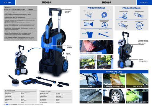 SCHEPPACH visokotlačni perač SHD180 XL patio set 180bar