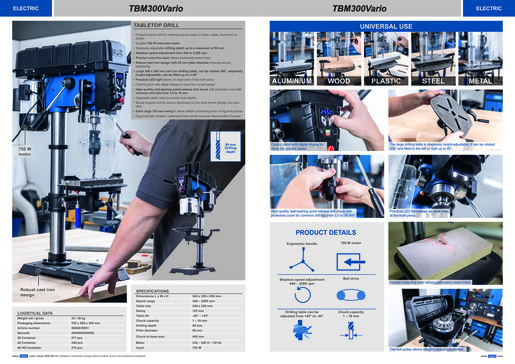SCHEPPACH stolna bušilica TBM300Vario 750W