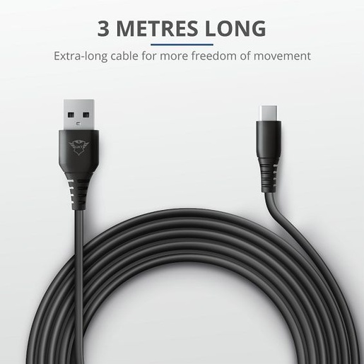 Trust GXT 226 Play & Charge kabel za punjenje gamepada, PS5, 3m, crni