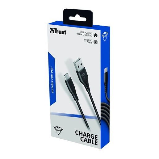 Trust GXT 226 Play & Charge kabel za punjenje gamepada, PS5, 3m, crni