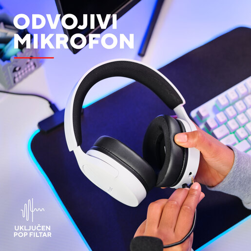 Trust GXT 489W Fayzo žičane gaming slušalice, bijele