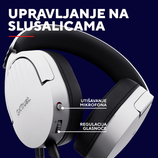 Trust GXT 489W Fayzo žičane gaming slušalice, bijele