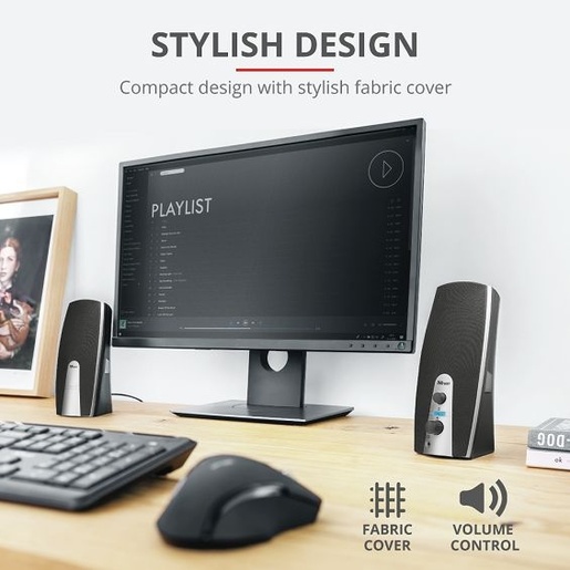 Trust Mila, zvučnici, 2.0, 5W, crni