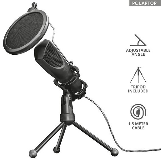 Trust GXT 232 Mantis USB mikrofon, crni