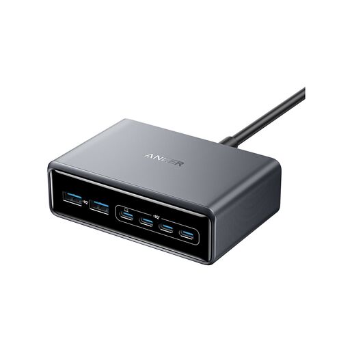 Anker GaN Prime Desk punjač, 200W, 2xUSB-A/4xUSB-C, crni