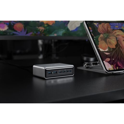Anker GaN Prime Desk punjač, 200W, 2xUSB-A/4xUSB-C, crni