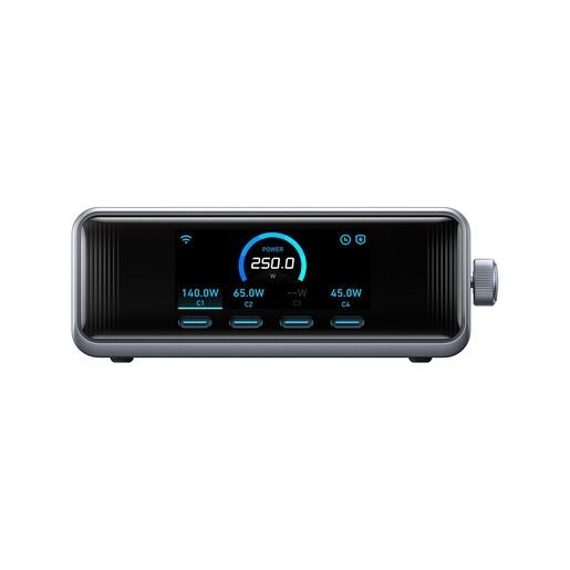 Anker GaN Prime Desk punjač, 250W, 2xUSB-A/4xUSB-C, crni
