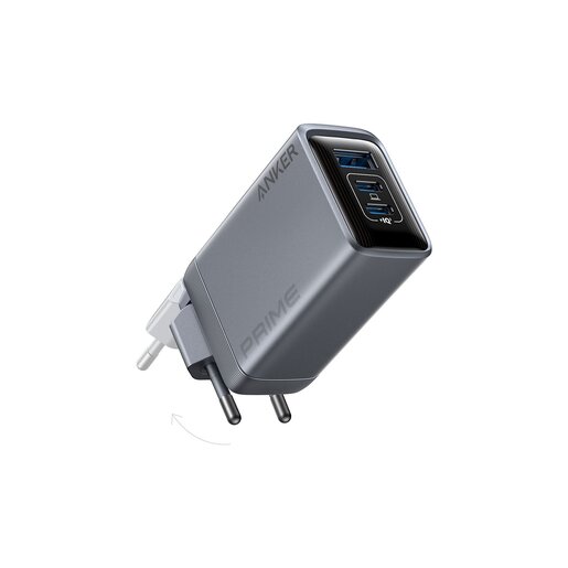 Anker GaN Prime punjač, 100W, 2xUSB-C/USB-A, sivi