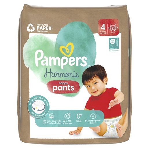 Pampers Harmonie Pants pelene, vel. 4 (9-15kg), 22 kom