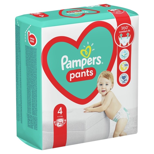 Pampers Pants Carry Pack pelene, vel. 4 (9-15kg), 25 kom