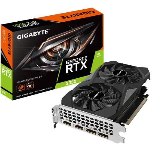 Grafička kartica Gigabyte, WINDFORCE OC V2 nVidia GeForce RTX 3050 6GB GDDR6, PCIe 4.0, 2x DisplayPort, 2x HDMI (GV-N3050WF2OCV2-6GD)