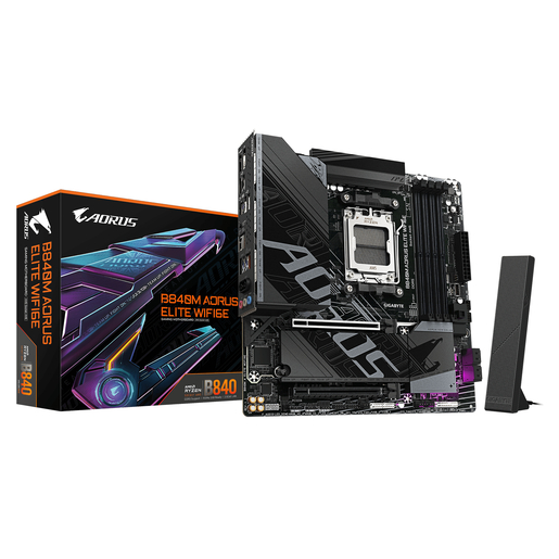 Matična ploča Gigabyte B840M AORUS ELITE Wi-Fi 6E, AMD B840, AM5, mATX (B840M A ELITE WIFI6E)