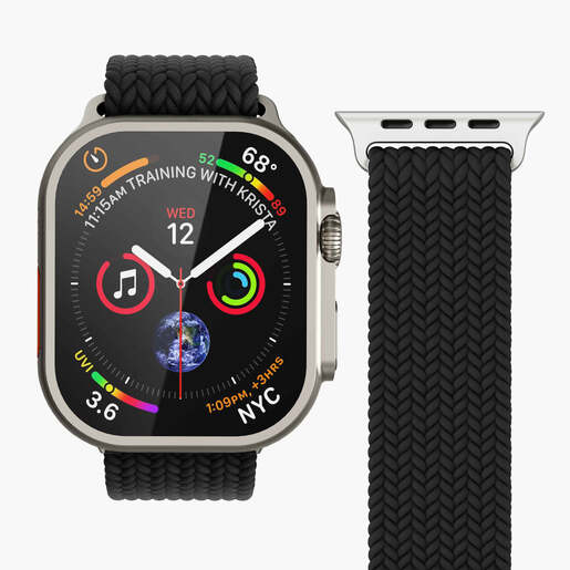 Vonmählen zamjenski remen za Apple Watch 40/41/42 mm, Black Woven Loop, One Size