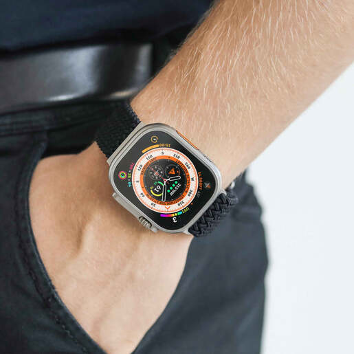 Vonmählen zamjenski remen za Apple Watch 40/41/42 mm, Black Woven Loop, One Size