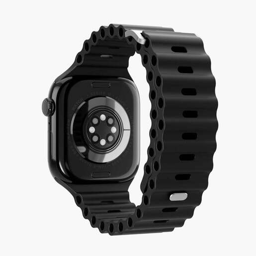 Vonmählen zamjenski remen za Apple Watch 44/45/46/49 mm, Black Wave Band 2, One Size