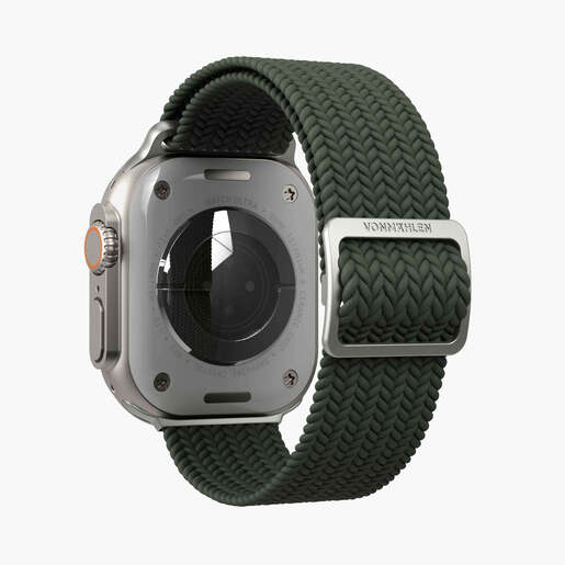Vonmählen zamjenski remen za Apple Watch 44/45/46/49 mm, Olive Woven Loop, One Size