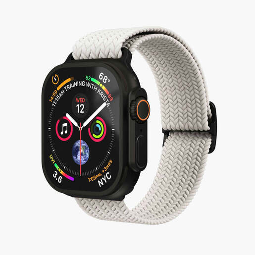 Vonmählen zamjenski remen za Apple Watch 44/45/46/49 mm, Cream Black Woven Loop, One Size