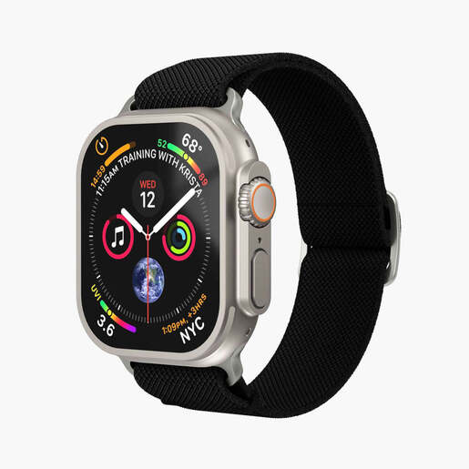Vonmählen zamjenski remen za Apple Watch 44/45/46/49 mm, Black Classic Nylon Loop, One Size