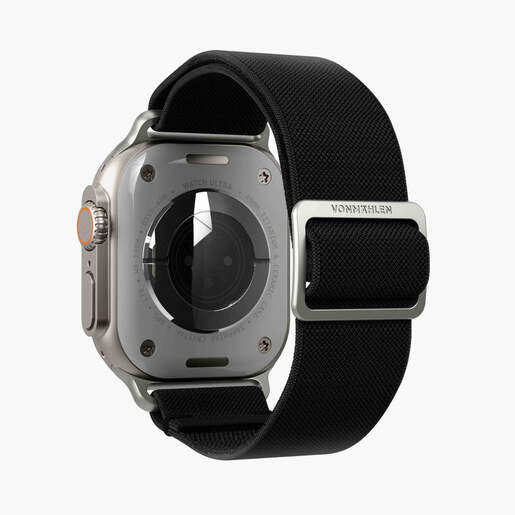 Vonmählen zamjenski remen za Apple Watch 44/45/46/49 mm, Black Classic Nylon Loop, One Size