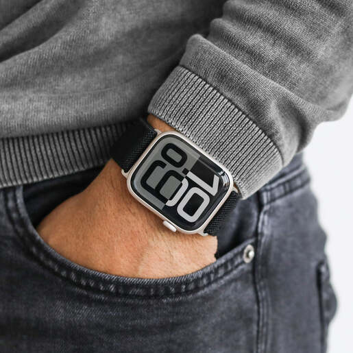 Vonmählen zamjenski remen za Apple Watch 44/45/46/49 mm, Black Classic Nylon Loop, One Size