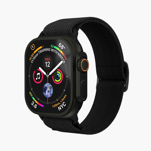 Vonmählen zamjenski remen za Apple Watch 40/41/42 mm, All Black Classic Nylon Loop, One Size