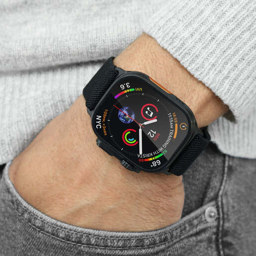 Vonmählen zamjenski remen za Apple Watch 40/41/42 mm, All Black Classic Nylon Loop, One Size