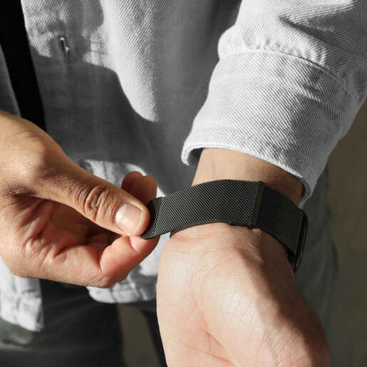 Vonmählen zamjenski remen za Apple Watch 44/45/46/49 mm, Black Milanese Loop 2, One Size