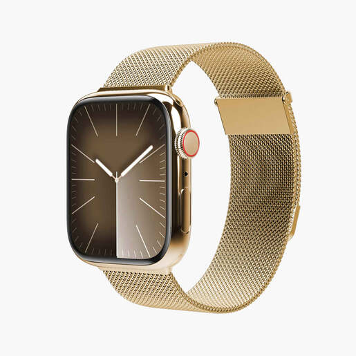 Vonmählen zamjenski remen za Apple Watch 44/45/46/49 mm, Gold Milanese Loop 2, One Size
