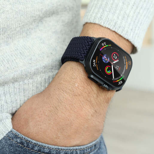 Vonmählen zamjenski remen za Apple Watch 40/41/42 mm, Navy Black Woven Loop, One Size