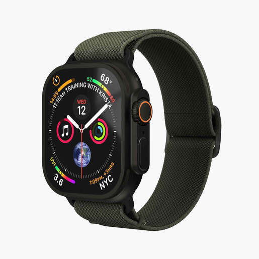 Vonmählen zamjenski remen za Apple Watch 44/45/46/49 mm, Olive Black Classic Nylon Loop, One Size