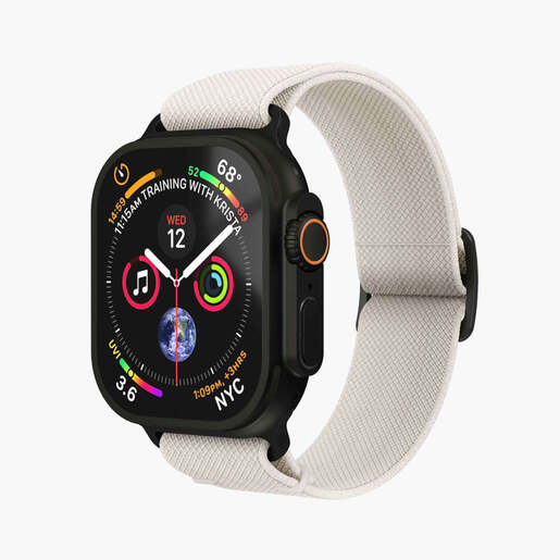 Vonmählen zamjenski remen za Apple Watch 44/45/46/49 mm, Cream Black Classic Nylon Loop, One Size