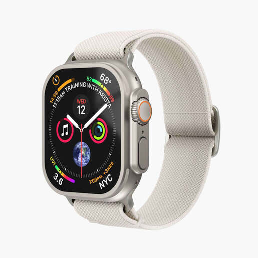 Vonmählen zamjenski remen za Apple Watch 44/45/46/49 mm, Cream Classic Nylon Loop, One Size
