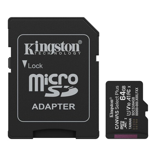 Memorijska kartica Kingston Canvas Select Plus microSD 64GB + adapter (SDCS3/64GB)