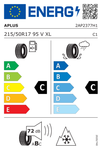Aplus 215/50R17 A702 XL 95V,Pot: C,Pri: C,Buka: 72dB