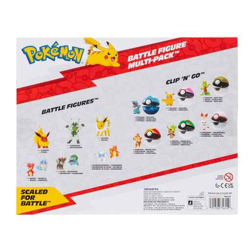 Pokemon Battle figura, 8 kom - Loudred, Pikachu, Growlithe, Wooper, Sprigatito, Cyndaquil, Butterfree, Quaxly
