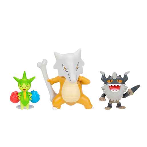 Pokemon Battle figure, 3 kom - Roselia With Stand, Perrserker, Marowak