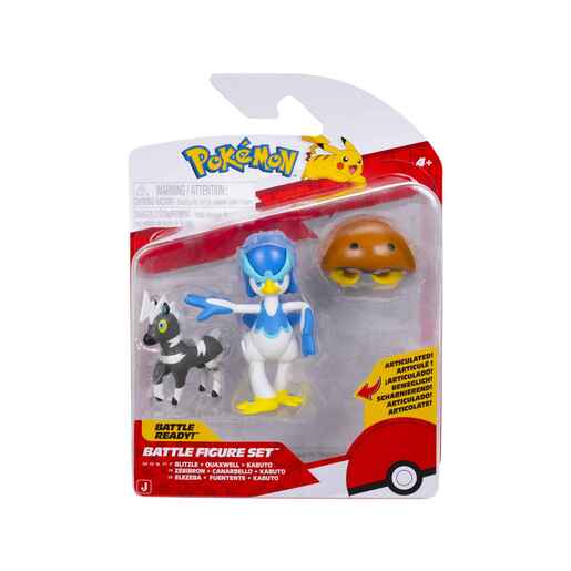 Pokemon Battle figure, 3 kom - Blitzle, Kabuto, Quaxwell