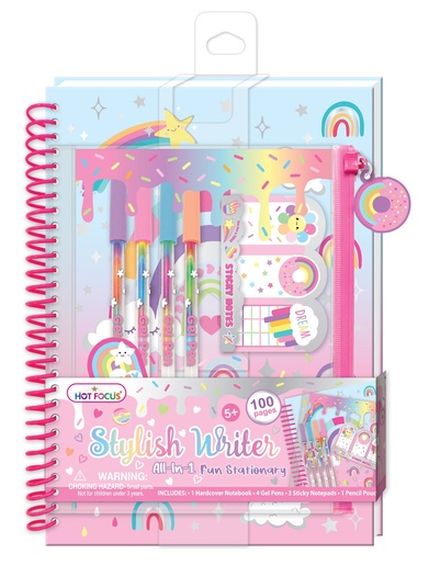 Hot Focus stilski dnevnik Rainbow, set