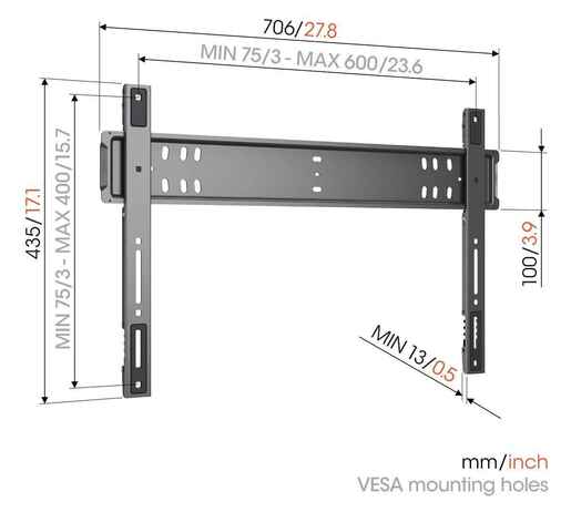 Vogel's TVM5705, ELITE zidni nosač za TV od 40"-110", fiksni, max 100kg