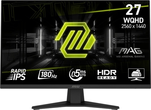 MSI monitor MAG 274QF X24, 27" IPS, QHD, 180Hz, 0.5ms, FreeSync, 2xHDMI, DP, HDR Ready, Anti-glare