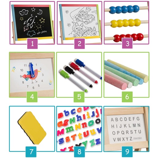 Veliki magnetni gramofon za krede sa ricokids satom - raznobojni