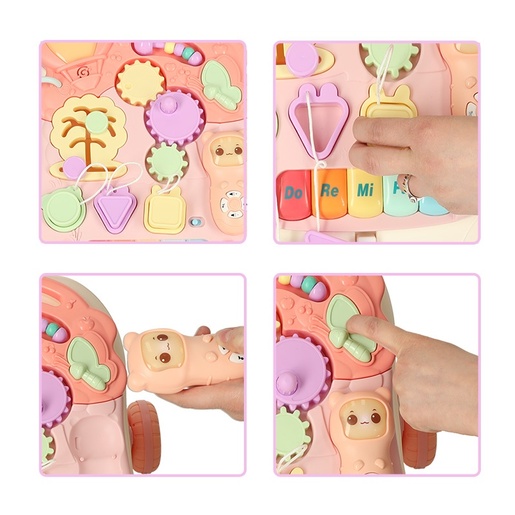 Edukativna interaktivna guralica stol 3u1 roza