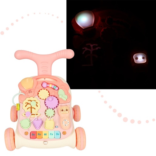 Edukativna interaktivna guralica stol 3u1 roza