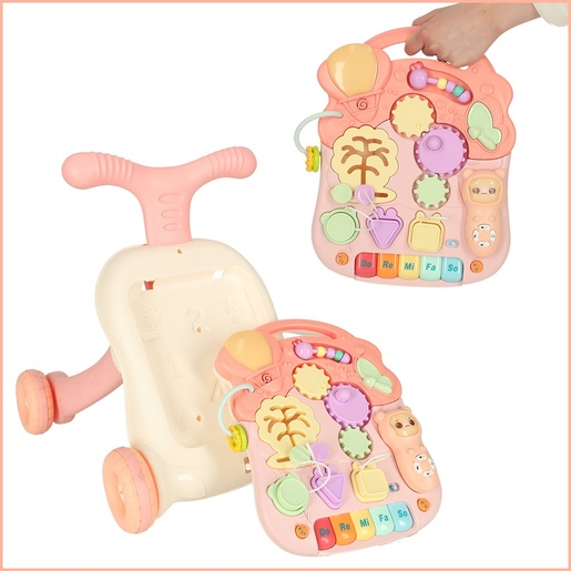 Edukativna interaktivna guralica stol 3u1 roza