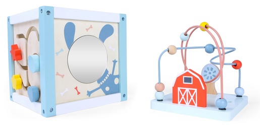 EcoToys drvena edukacijska kutija plava