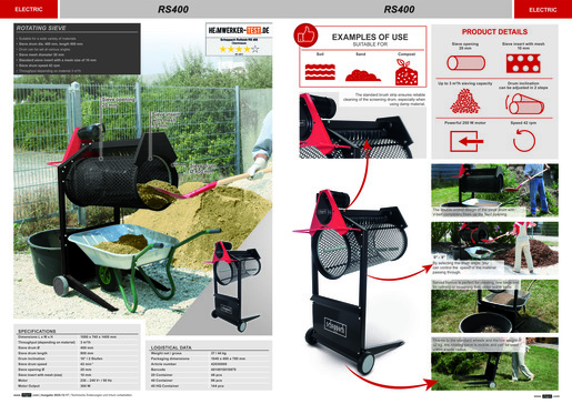 SCHEPPACH rotacijsko sito RS400, bubanj 400 mm